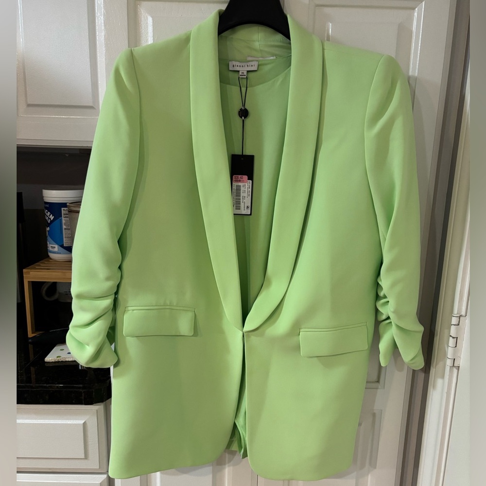 Gianni Bini Lime Green Shawl Collar Blazer